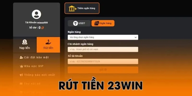 Rút tiền nhanh về tài khoản ngân hàng